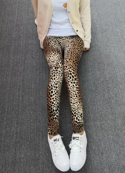 Women's Leggings, High Stretch, Slimming, Soft Plus Size Leopard Print - 8