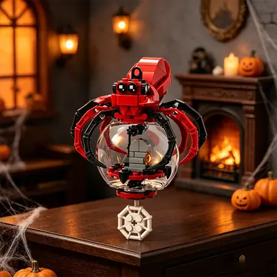 Halloween Glass Ball Pendant Building Blocks, One-Eyed Monster and Spider Set - 3