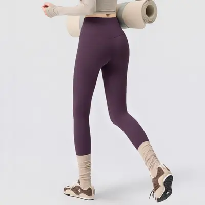 Kadın Dikişsiz Yoga Pantolonu, Pilates ve Spor Uzun Tayt - 12