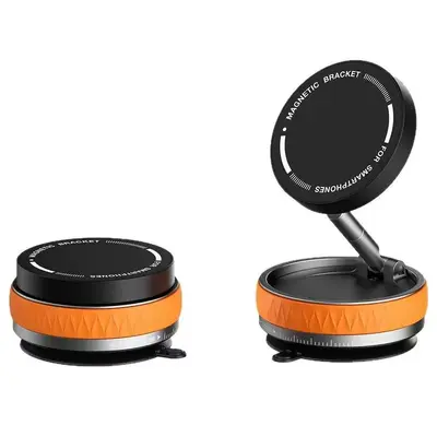 Foldable Car Phone Holder with Vacuum Suction and Magnetic Mount