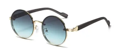 Unisex Classic Metal Round Frame Sunglasses, American Style - 11