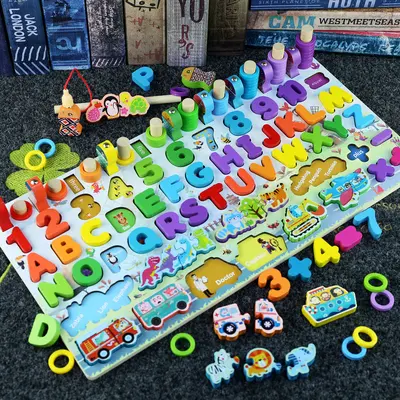 Magnetic Number Puzzle Blocks for 1-2 Year Olds, Fishing Game - 4