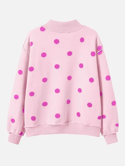 Women's Loose Polka Dot Long Sleeve Sweatshirt, Autumn 2026