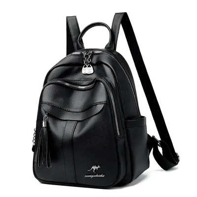 Women's PU Backpack, Large Capacity Outdoor Travel Bag - 3