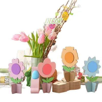 亚马逊3D木质花朵套件儿童涂鸦diy摆件手工制作创意装饰益智玩具