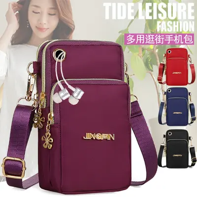Handytasche Damen vertikal Schulter Umhängetasche 2025 neu Nylon Oxford Gewebe Schultertasche mit Reißverschluss Münzgeldbörse - 4