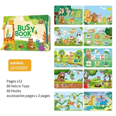 Tear-and-Stick Quiet Busy Book, Educational Toddler Early Learning Book - 10