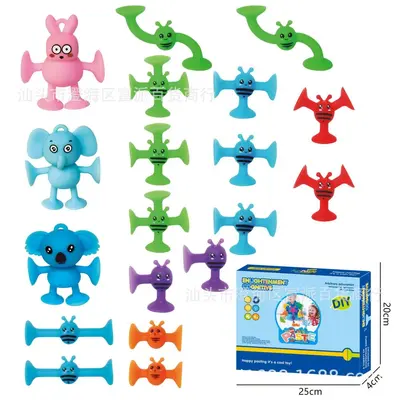 Children's Bath Toy Set, Suction Cup Animals, Educational Assembly - 11