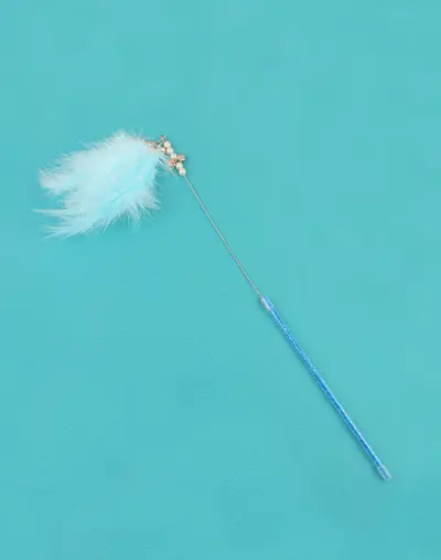 Durable Chew-Resistant Feather Cat Teaser Wand with Sound Bell - 12