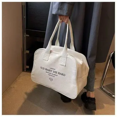 Women's Large-Capacity Canvas Travel Bag, Lightweight - 6