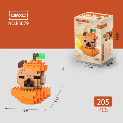 LEGO mikro parçacık yapı taşları ile uyumlu bebek Capibala küçük kapibara eğitici montaj çocuk oyuncakları Çocuk Günü hediyesi - 11