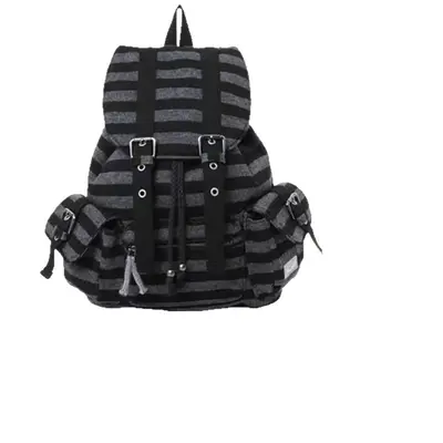 Women's Retro Striped Backpack, Large Capacity, Casual Daypack and Schoolbag - 5