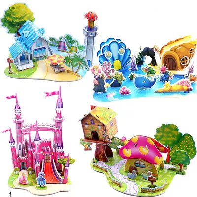 Çocuklar için 3D karton model yapboz, yaratıcı erken eğitim oyuncağı