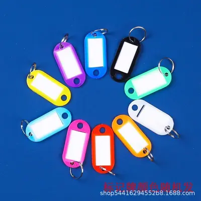 PP Key Tag Plastic Number Writable Hanging Tag Hotel Label Classification Tag Key Plate Key Ring