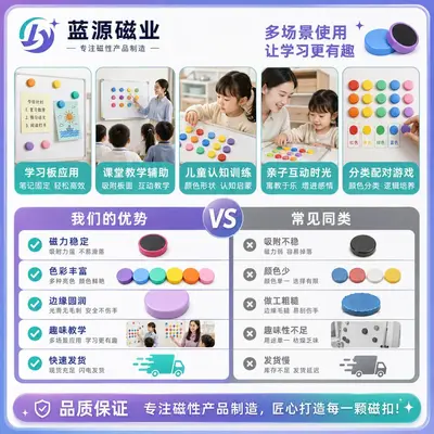 Colorful Round Magnetic Buttons for Teaching, Office and Whiteboards