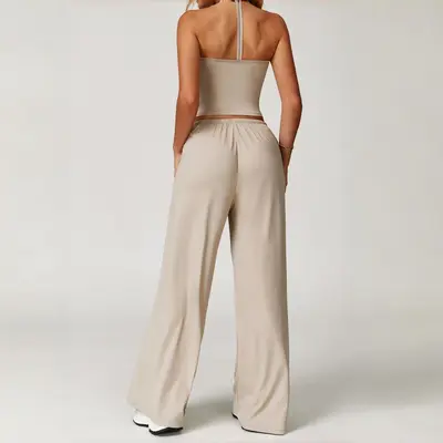 Damen-Yoga-Set, schnelltrocknendes Top mit offenem Rücken, Modell 3058