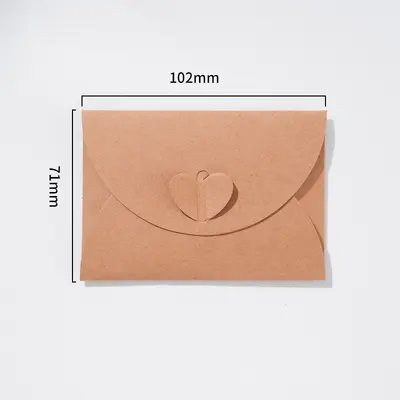 Kraft Paper Heart Envelope, Retro European Style Double Love Letter Envelope