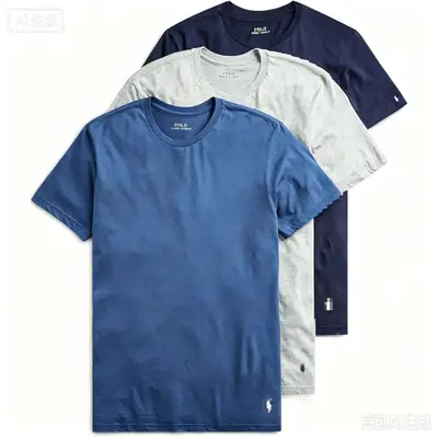 Polo Cross-Border Little Horse Embroidered Classic Men's Cotton Crew Neck T-Shirt 230 Heavyweight