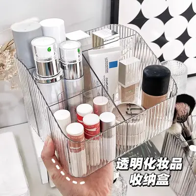 Cosmetics Storage Box, Desktop, Nordic Style, Transparent
