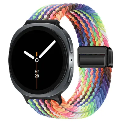 Samsung Watch8 için naylon örgü kordon manyetik toka
