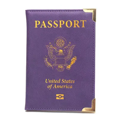 New Cross-border American Passport Holder Leather Slim Lightweight Passport Notebook Gold Hardware Copper Corner Ticket Holder Factory Wholesale - 13