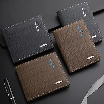 Erkek Kısa Model Ultra İnce Yumuşak Deri Cüzdan - 1