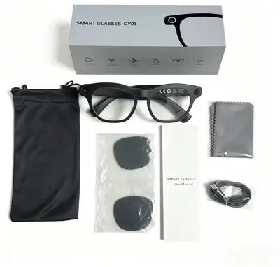 CY03 intelligente Brille mit Kamera 800W Pixel Foto Video Aufnahme austauschbare Gläser KI intelligente Brille - 9