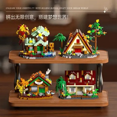 Forest Treehouse Architecture Model Set, Micro Building Blocks
