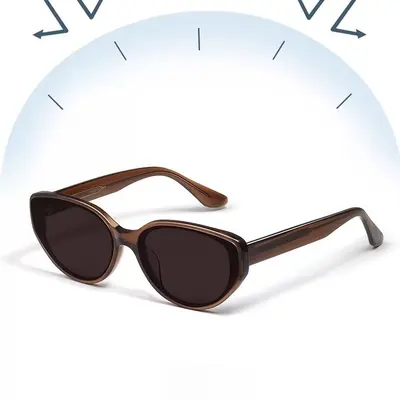 Grenzüberschreitend neue rosa Katzenaugen-Sonnenbrille mit schmalem Rahmen, Kastanien-Katze, hochwertiges Design, Cat-Eye, UV-Schutz, Sonnenbrille 9121