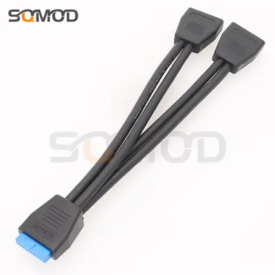 Computer motherboard USB3.0 extension cable 19-pin PCI-e pin splitter 20-pin 1 to 2 new model 2023