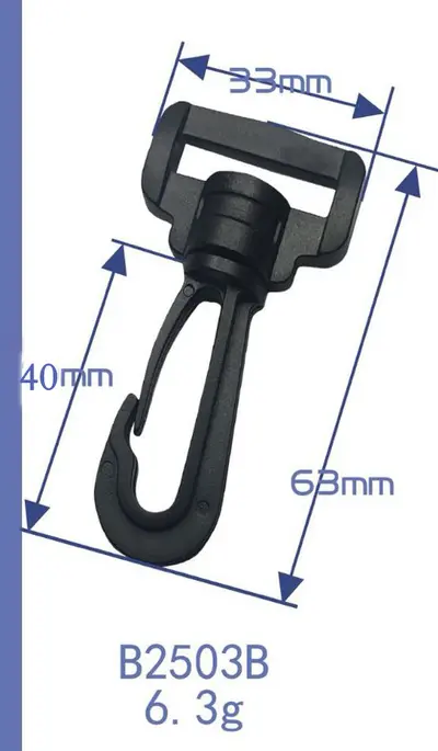 POM Plastic Rotating Dog Clasp, Swivel Webbing Hook for Bags - 12