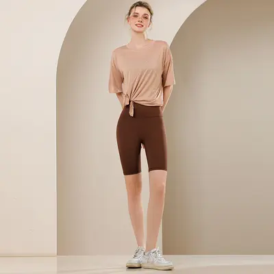 Women's Yoga Set Short Sleeve Quick-Dry Top - 7