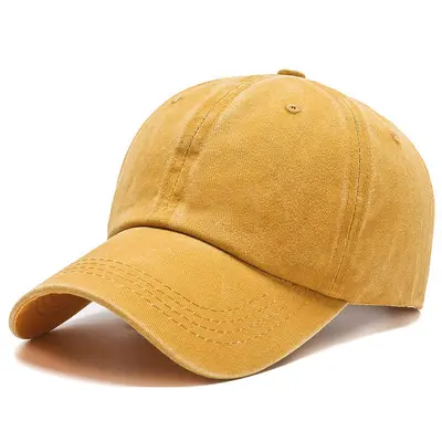 Vintage Washed Pure Cotton Cap Sun Protection Baseball Cap Duck Bill Cap Retro Style Sun Hat Custom Logo