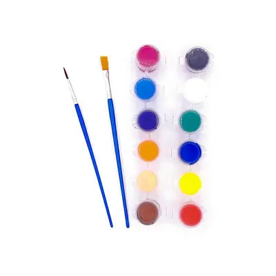 Çocuklar için akrilik boya şeritleri 12 renkli set 6 yapışık sanat boyama boyama DIY alçı bebek suluboya boya