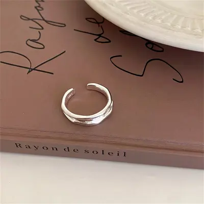 925er Sterlingsilber Zirkon-Ring, Damen, minimalistisches Band - 11