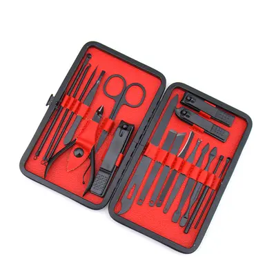 Stainless steel nail care kit, 18-piece