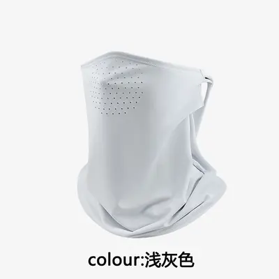 防晒面罩男护颈脖套户外骑行面巾钓鱼头巾冰丝围脖遮全脸挂耳面纱