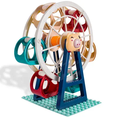 Children's Large Building Blocks Set, Ferris Wheel and Windmill - 8