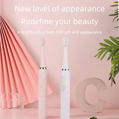 Jianpai Sonic Electric Toothbrush, Adult, Non-Rechargeable, Soft Bristles