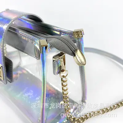 Yeni PVC şeffaf çanta kadın çantası şık moda ağrı çantası lazer omuz crossbody çanta moda zincir küçük kare çanta