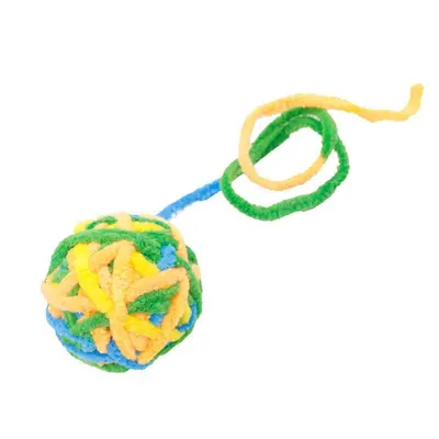 Plush Bell Cat Teaser Ball, Chew-Resistant, Yarn - 9