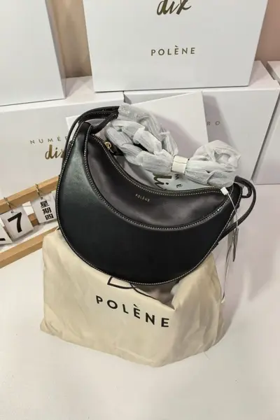 Polene Tonca Ay Hilal Çanta, Gerçek Deri Koltukaltı Çapraz Askılı Kadın İş Çantası - 12