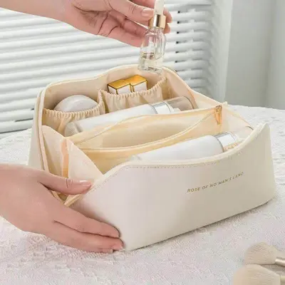Accordion Pillow Cosmetic Bag Travel Portable Storage Bag Makeup Bag High-end Simple Large Capacity INS Storage Bag
