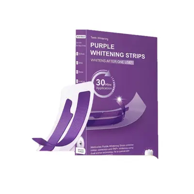 Purple Teeth Whitening Strips, Removes Yellow Stains, Gentle Daily Whitening - 6