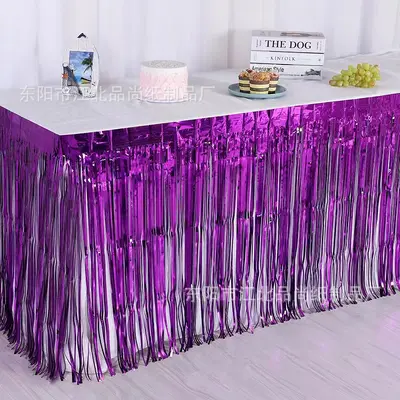 Regen Seiden Vorhang Quaste Tischrock Einweg-Tischrock Banner Hochzeit Geburtstag Urlaub Party Tischdeko Dekorationsmaterialien