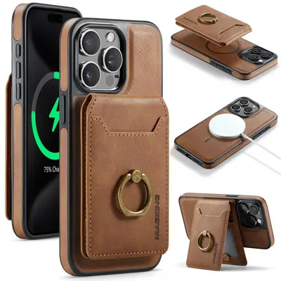 iPhone 17 Leather Phone Case with Wireless Charging