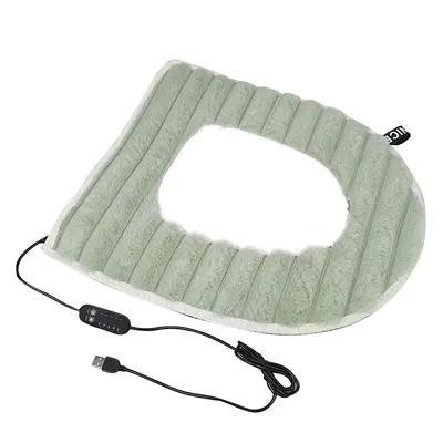USB Winter Temperature-Adjustable Heated Rabbit Fleece Toilet Seat Cover, Household Washable Toilet Seat Cushion, Fast-Heating Constant Temperature, Wholesale Pallet