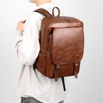 Korean-Style Men's Backpack with Laptop Compartment, Large Capacity - 4