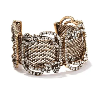 ZA metallic mesh bracelet, color-block design