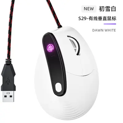 Wired Vertical Ergonomic Mouse, Silent, 6 Buttons, Illuminated, for Office and Gaming - 8
